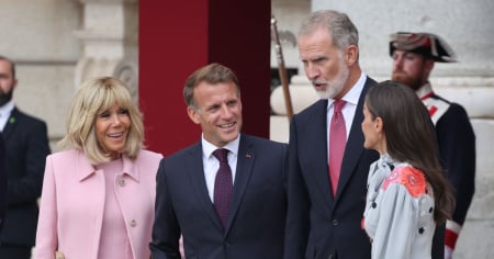 Emmanuel e Brigitte Macron a Palazzo Reale