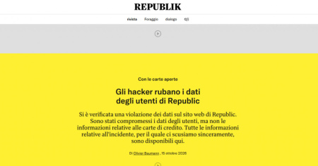 Sito web di Republik vittima di attacco informatico