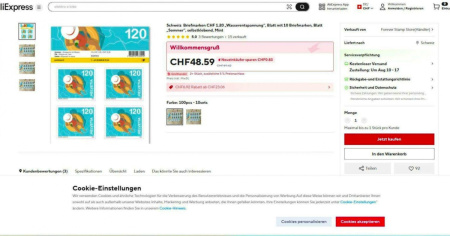 Compra francobolli su AliExpress per risparmiare, ma finisce per pagare 800 franchi