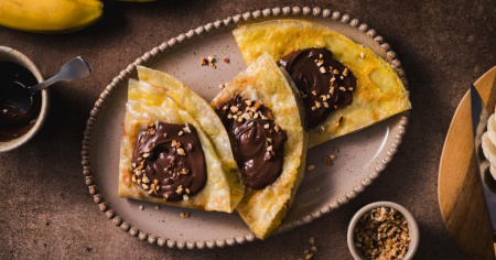 Crêpe di carta di riso con banana