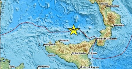 Un sisma di magnitudo 5.0 al largo della Sicilia