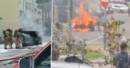 Solduno, un'auto prende fuoco in strada