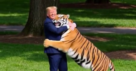 Trump pubblica il video dell'attacco mortale di una tigre